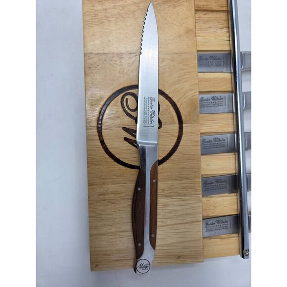 GUNTER WILHELM EXECUTIVE CHEF SERIES STEAK KNIVES SET OF 6 GERMAN STEEL W/ RACK - Picture 2 of 10
